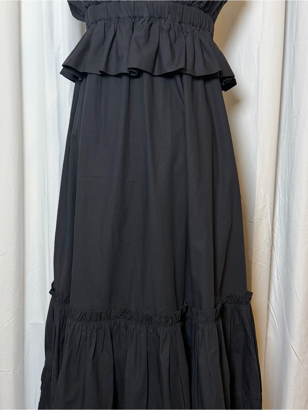 Cleobella Diana Ankle Dress Small Black Organic Cotton Smocked Pockets - Picture 6 of 14